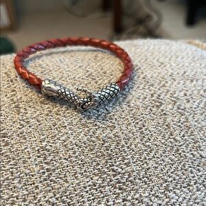 Nancy&Gayl Sterling and braided leather bracelet.